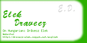 elek dravecz business card
