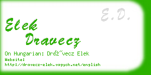 elek dravecz business card
